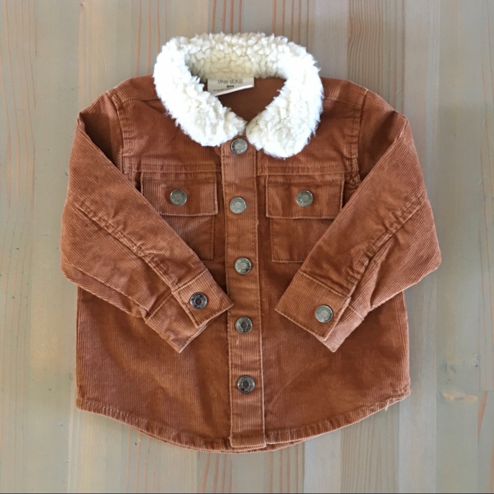 NWOT Baby Boys Girls Corduroy Sherpa Jacket Shacket 9M